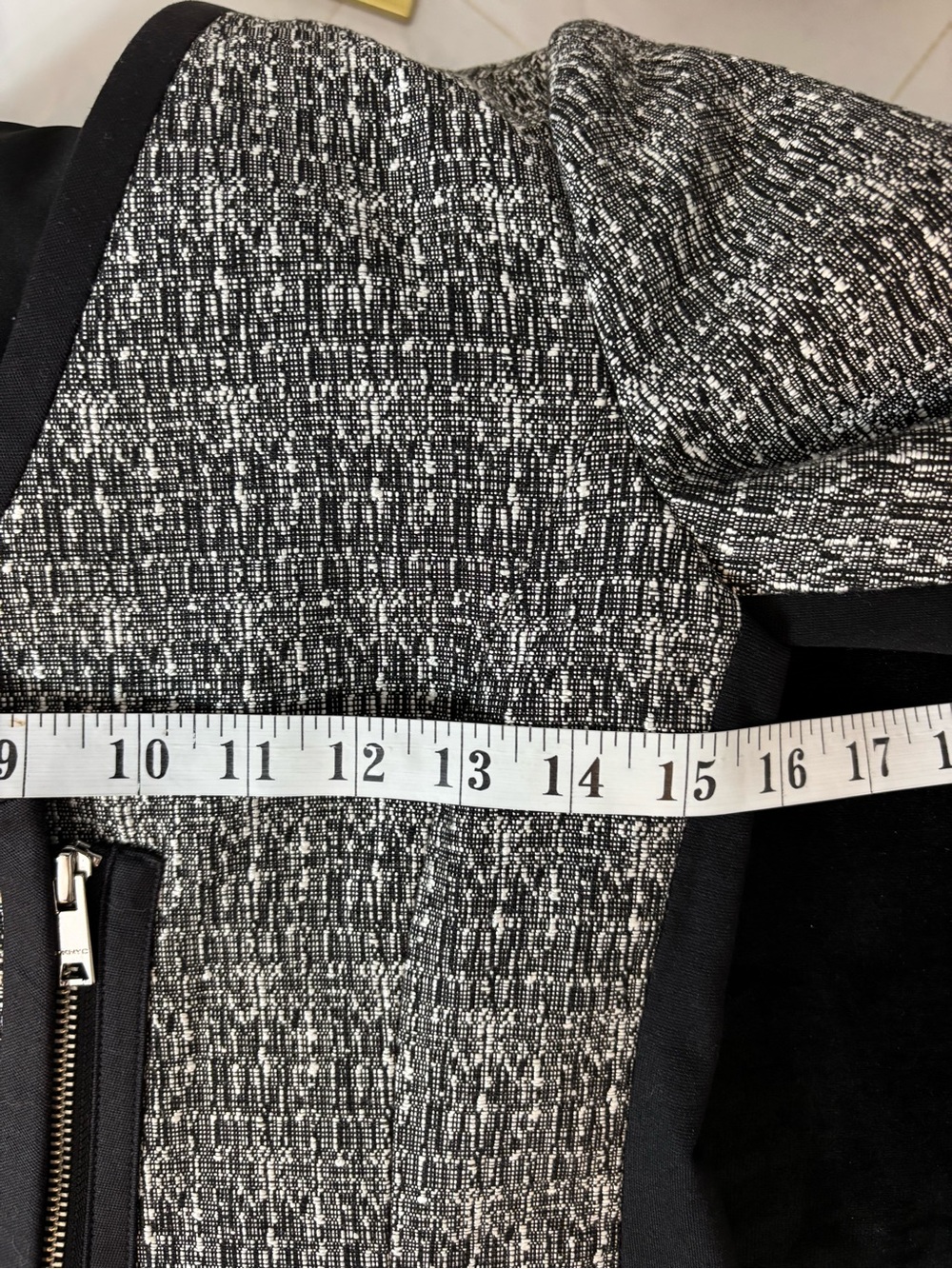 DKNYC Gray Tweed Zip-Front Blazer with Black Trim - Picture 13 of 14